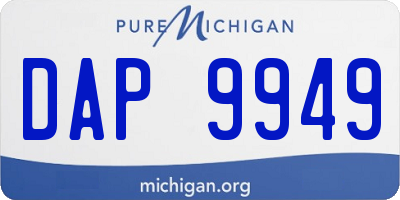MI license plate DAP9949
