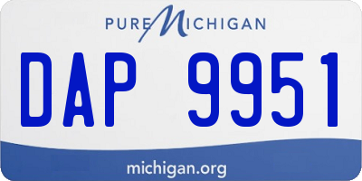 MI license plate DAP9951