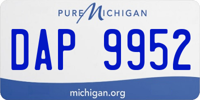 MI license plate DAP9952