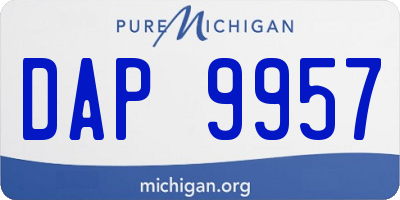 MI license plate DAP9957