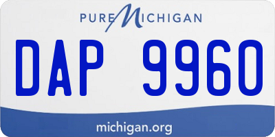 MI license plate DAP9960