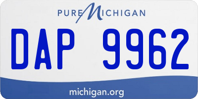 MI license plate DAP9962