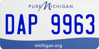 MI license plate DAP9963