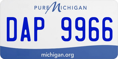 MI license plate DAP9966