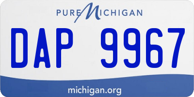 MI license plate DAP9967