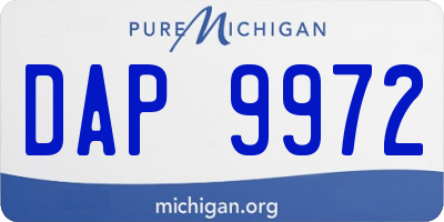 MI license plate DAP9972