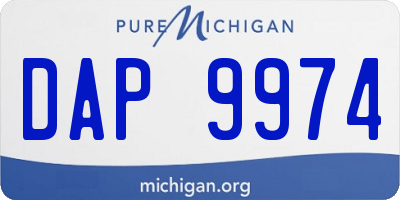 MI license plate DAP9974