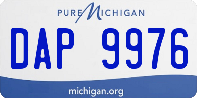 MI license plate DAP9976