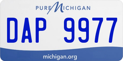 MI license plate DAP9977