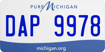 MI license plate DAP9978