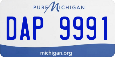 MI license plate DAP9991