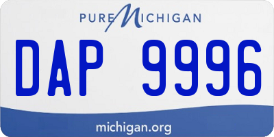 MI license plate DAP9996
