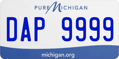 MI license plate DAP9999