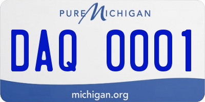 MI license plate DAQ0001