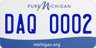 MI license plate DAQ0002