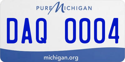 MI license plate DAQ0004