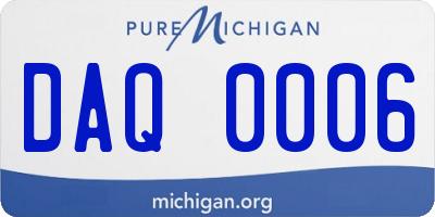 MI license plate DAQ0006