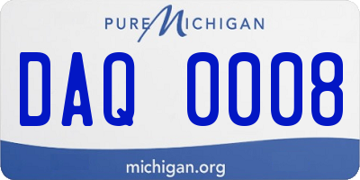MI license plate DAQ0008