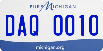 MI license plate DAQ0010
