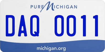 MI license plate DAQ0011