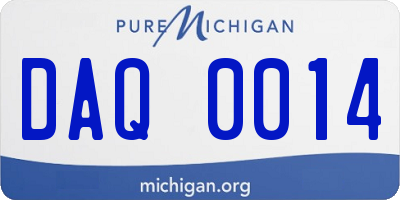 MI license plate DAQ0014