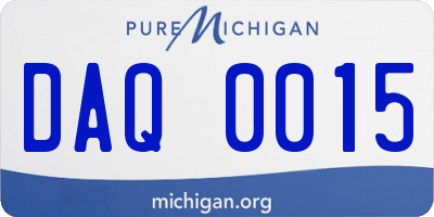 MI license plate DAQ0015