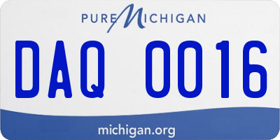 MI license plate DAQ0016