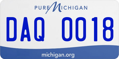 MI license plate DAQ0018