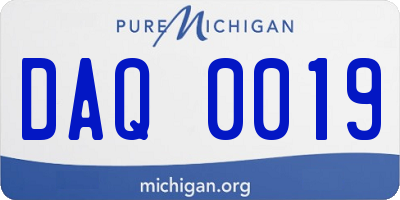 MI license plate DAQ0019