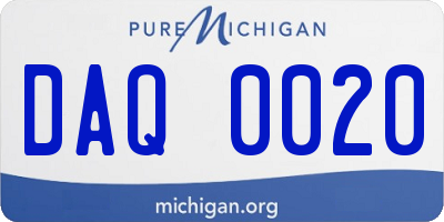 MI license plate DAQ0020