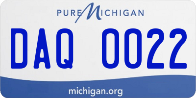 MI license plate DAQ0022