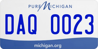 MI license plate DAQ0023