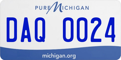 MI license plate DAQ0024