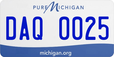 MI license plate DAQ0025