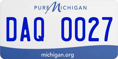 MI license plate DAQ0027
