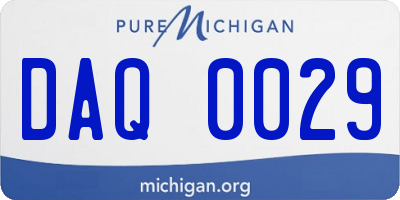 MI license plate DAQ0029