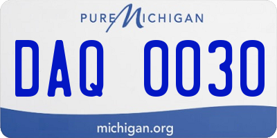 MI license plate DAQ0030