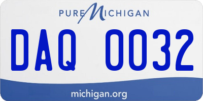MI license plate DAQ0032