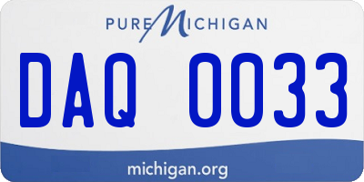 MI license plate DAQ0033