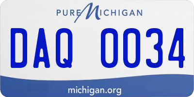 MI license plate DAQ0034