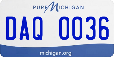MI license plate DAQ0036
