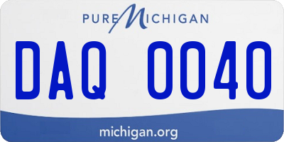 MI license plate DAQ0040