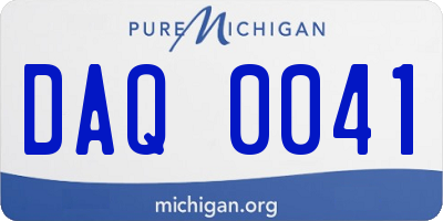 MI license plate DAQ0041