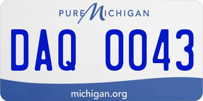 MI license plate DAQ0043