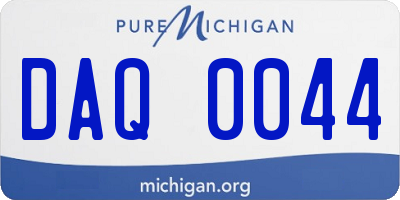 MI license plate DAQ0044