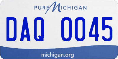 MI license plate DAQ0045
