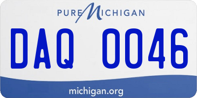 MI license plate DAQ0046