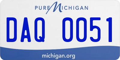 MI license plate DAQ0051