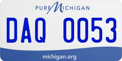 MI license plate DAQ0053