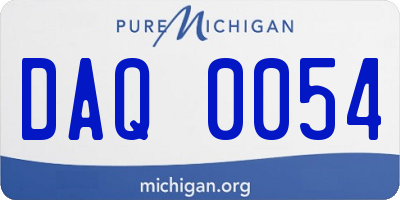 MI license plate DAQ0054
